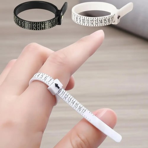 Medidor de tallas de anillo reutilizable con escala — regla de circunferencia del dedo para medir la talla, herramienta para crear joyas