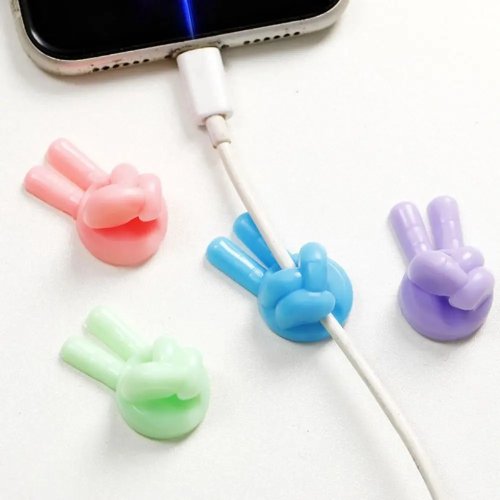 ที่เก็บสาย PVC แบบติดเอง รูปนิ้วหัวแม่มือ คลิปจัดสายอเนกประสงค์