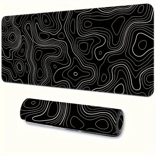 Large extended gaming mouse pad for desk — stitched edges and non-slip rubber base