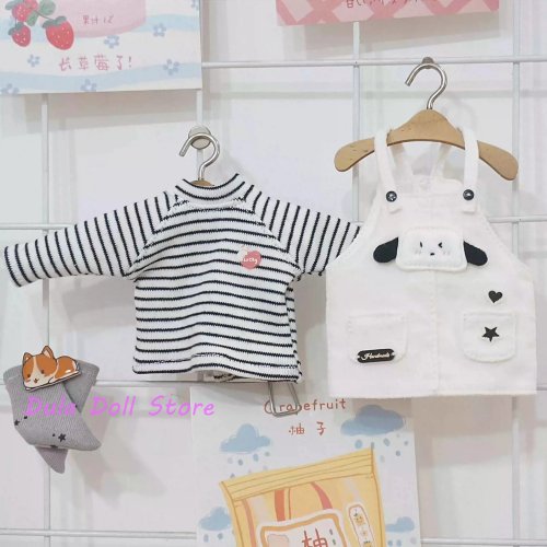 Poppenkleding 1/6 — gestreepte jurk met harnas-set, geschikt voor Azone, Licca, ICY, JerryB (voor 6‑punts poppen)