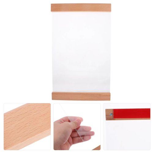 A4-Acrylrahmen ohne Bohren mit Holz-Wandhalter – transparent, für Zertifikate/Profilbilder