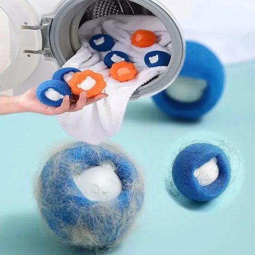 Bóng bắt lông thú cưng tái sử dụng cho máy giặt — Bắt lông và xơ vải (1–5 cái)