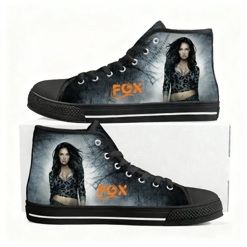 Megan Fox high-top canvas sneakers – lichtgewicht unisex vrijetijdsschoenen, geschikt voor wandelen, personaliseerbaar