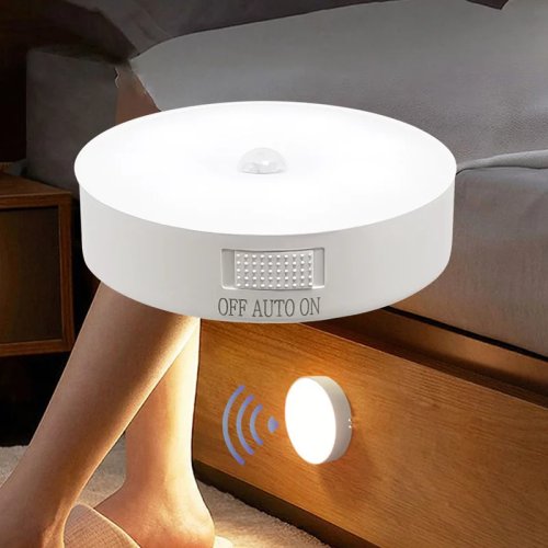 Lampu LED Sensor Gerak USB isi Ulang — Lampu malam portable untuk lemari, tangga, dapur, kamar tidur, koridor