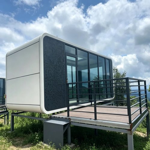 Mini casa contenitore prefabbricata di lusso — pieghevole e impilabile, casa modulare portatile