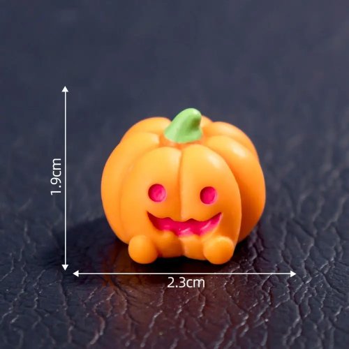 Set de mini figuras de resina Halloween: fantasma, calabaza, murciélago, gato negro — decoración para casa de muñecas y árbol