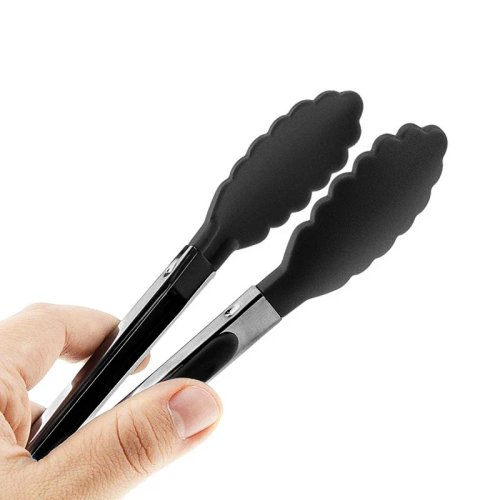 Keukentang RVS met siliconen/nylon puntjes – Hittebestendig, antislip, voor BBQ, salade en serveren