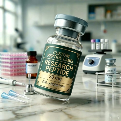 Scatole per imballaggio personalizzate e adesivi in vinile atossici — etichette industriali per prodotti 3/5/10 ml (cura personale, peptidi)