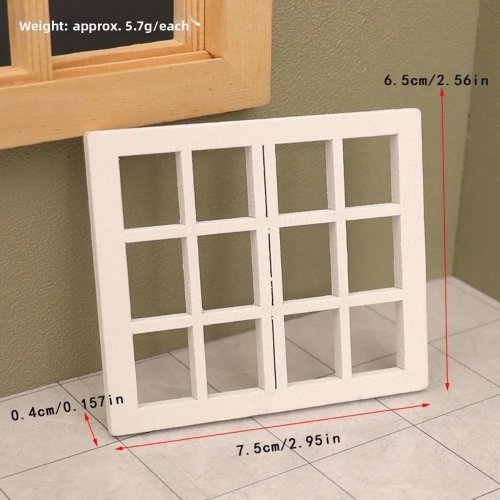 Molduras de janela e porta para casa de bonecas 1:12, estilo retro vazado, decoração miniatura de mobiliário estilo europeu, multicolor