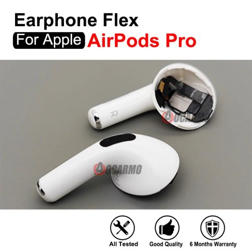 Vervangend onderhuis voor AirPods Pro – moederbord/logicboard (CPU), signaalantenne en ruisonderdrukkende microfoon — onderhelft reparatieonderdeel