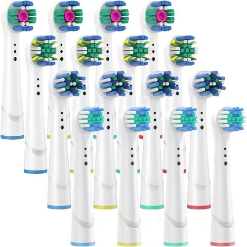 Ersatzbürstenköpfe – Pack 4/12/16 Stück, kompatibel mit Oral‑B (Braun) elektrische Zahnbürste