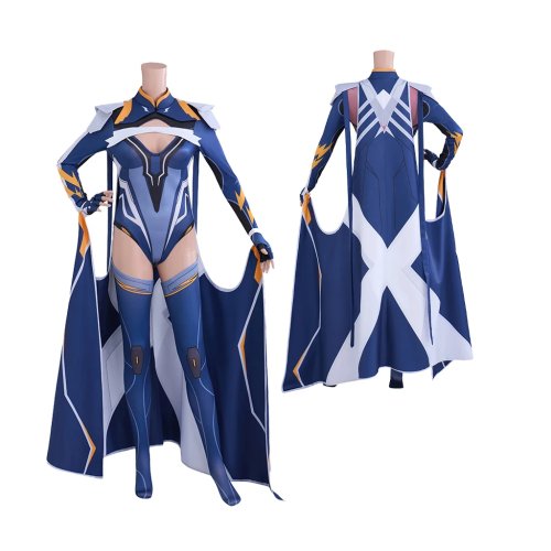Storm (Ororo Munroe) Sexy Blue Cosplay Bodysuit with Cape - Superhero Costume Set