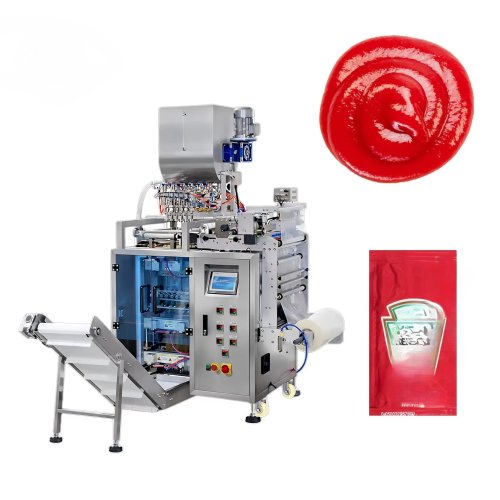 Máy đóng gói túi (sachet) dung dịch nhiều làn tốc độ cao cho tương cà, mật ong, sốt — máy chiết rót túi tự động