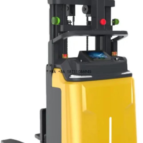 Stacker elétrico auto‑carregante 1,2 t (1.400 kg) semi‑automático para corredores estreitos (AGV)