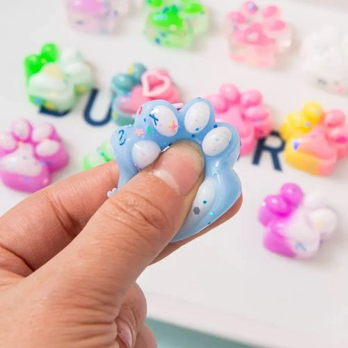 5er-Set Plüsch-Katzenpfoten, weiche Squeeze-Antistress-Spielzeuge, niedliche Deko für Party und Zuhause