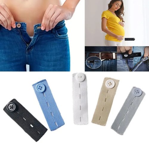 5 pcs Unisex Waist Extenders — Adjustable Button Hooks for Pants & Skirts, Maternity Jeans Extender, Sewing DIY Clothing Accessory