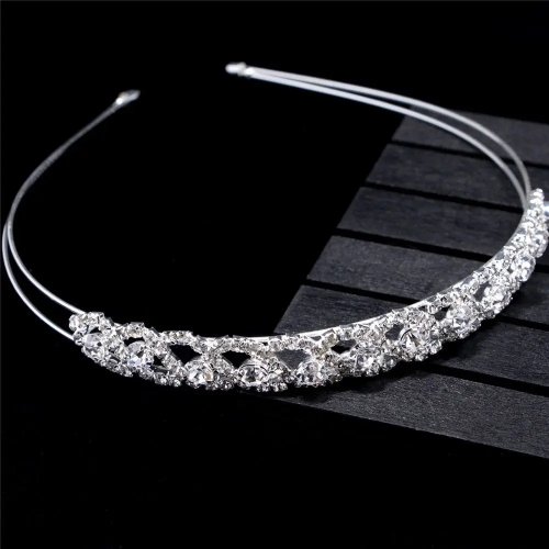 Tiara de cristal y pedrería — diadema corona princesa para el pelo