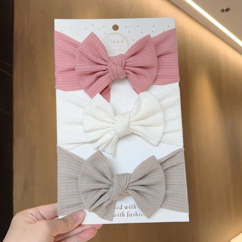 Bộ 3 băng đô turban cho bé và trẻ em — băng đầu nút, phụ kiện tóc trẻ em