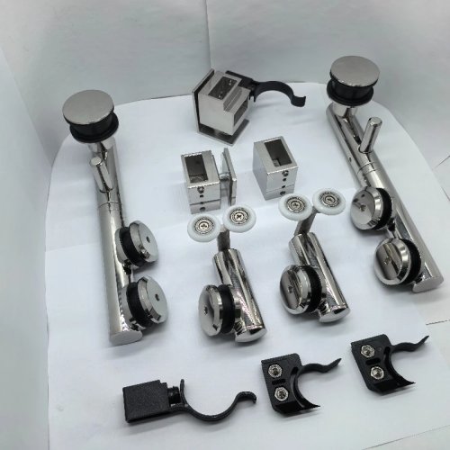 Kit de quincaillerie moderne pour porte coulissante pliante en verre pour salle de bain, acier inoxydable