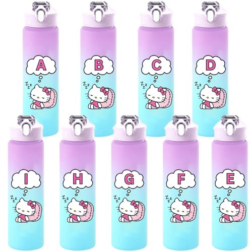 Hello Kitty 750ml Leak-Proof Straw Water Bottle — Cute Kawaii Cartoon Drink Bottle, Portable Large Sport Kettle, Gift