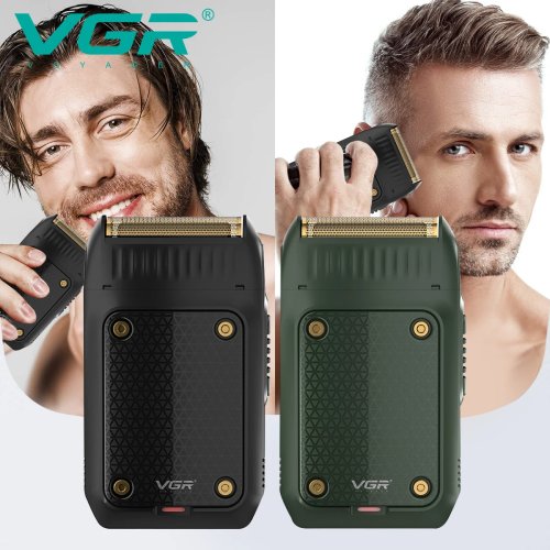 VGR 353 Recortadora de Barba Profesional – Afeitadora Eléctrica para Hombre, Recargable por USB, Corte Seguro