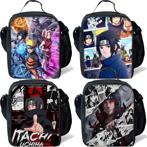 Sac isotherme Naruto — Grande sacoche repas manga, portable, capacité élevée pour enfants et adultes, idéal pour pique-nique et cadeau