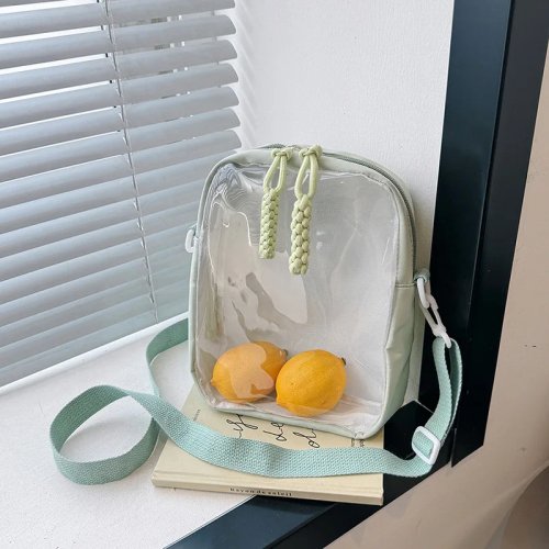 Borsa a tracolla casual da donna – Borsa trasparente alla moda, stile designer per mamma e bambina