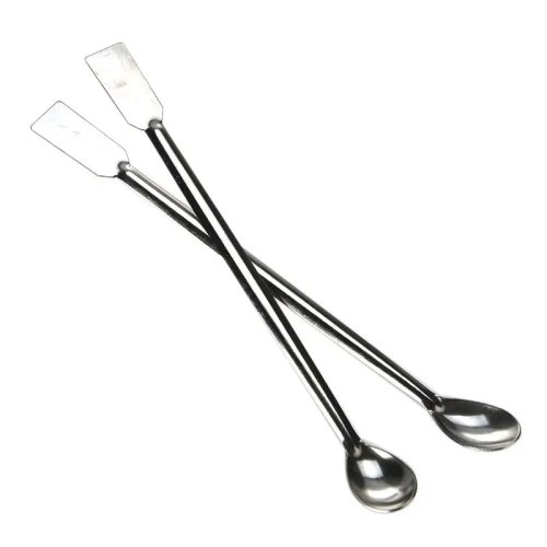 Cuchara/Espátula de laboratorio acero inoxidable doble extremo 20 cm – Cazo muestreo para reactivos y polvos, elige 1 o 2 unidades