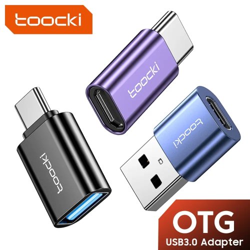 Adapter OTG USB-C Toocki (Type-C pria ke USB-A wanita) USB 3.0 kompatibel — untuk MacBook, Xiaomi, Samsung