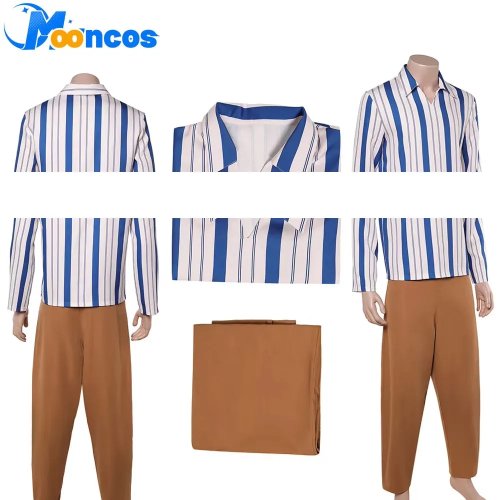 Costume Usopp uomo – camicia e pantaloni, cosplay One Piece per Halloween, carnevale e festa