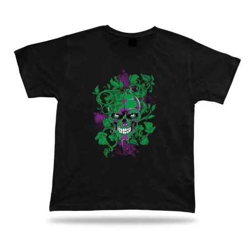 T‑shirt con teschio velenoso e piante verdi insanguinate — Idea regalo per il compleanno