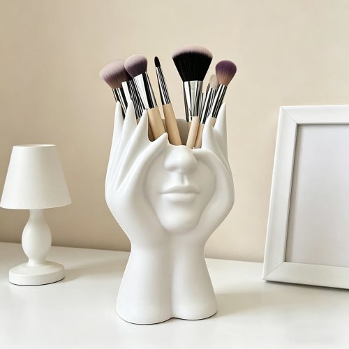 Porta-canetas em forma de corpo humano – Organizador de secretária multifunções para canetas e pincéis de maquilhagem, decoração