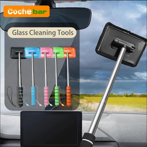Telescopic Car Windshield Squeegee – Window Cleaning Brush & Microfiber Cloth