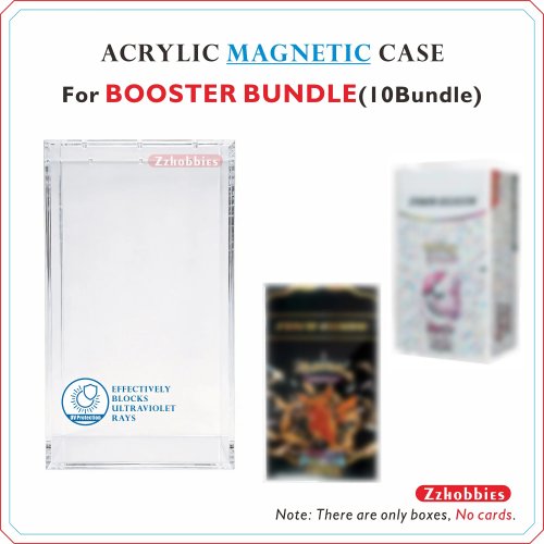 Acrylic magnetic display cases for booster packs (set of 10) — clear display boxes for collectible packs