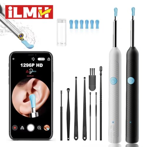 Pembersih kotoran telinga dengan kamera 5MP — endoskop/otoskop ber-LED untuk pembersihan kotoran telinga yang aman