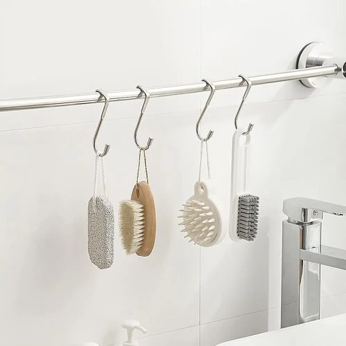 5er-Set Über-Tür-Haken aus Edelstahl für Schrank & Kleiderschrank – Handtuch-, Taschen- und Kleidungsaufhänger