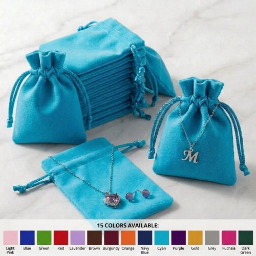Túi nhung nhỏ dây rút - Túi nhung mềm đựng trang sức, quà cưới, quà tiệc và Giáng Sinh, nhiều màu