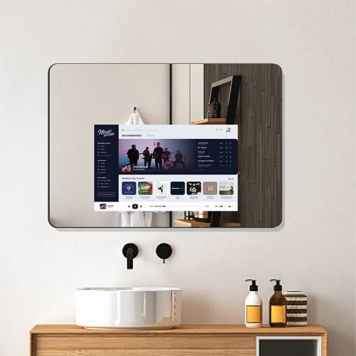 Televisor espejo inteligente Android para baño — Full HD, tamaño a medida