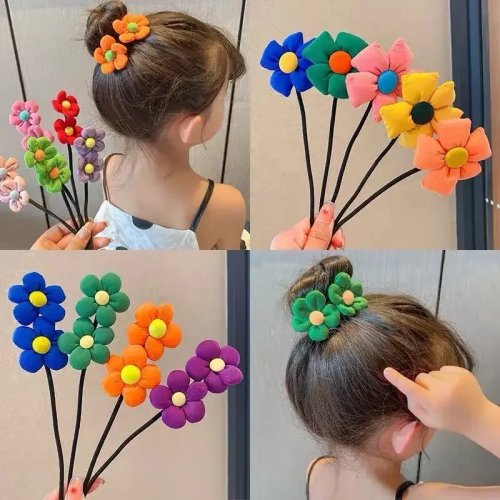 1 Stück süßes Haargummi mit Blumenmotiv – Elastischer Haarring für Damen & Mädchen