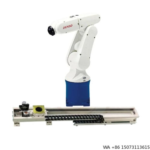 Brazo robótico industrial 5 ejes con riel lineal para manejo y posicionamiento de precisión