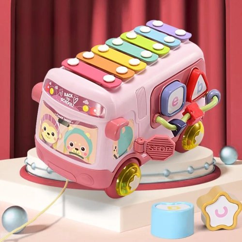 12-in-1 Fun Musical Busy Bus — Touch & Puzzle Learning Toy for Toddlers 1–3 years