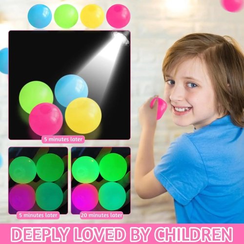Pelota squishy pegajosa que brilla en la oscuridad – Juguete sensorial antiestrés para niños y adultos