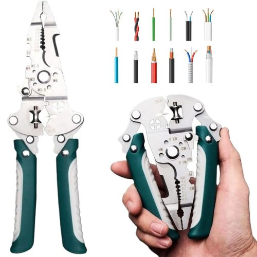 Kềm gấp 18 trong 1 — dụng cụ đa năng bóc vỏ dây, ép cos (crimp), cắt, kéo và kẹp vít cho cáp điện, dụng cụ cầm tay