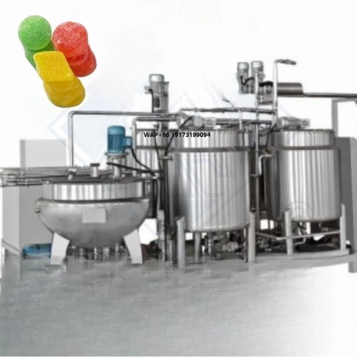 XINJINGYAO Snoepproductielijn 100–600 kg/h Commerciële automatische machine (elektrisch/gas) voor zachte gummybeertjes