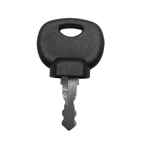 Replacement compact lightweight ignition key for BOBCAT/BOMAG machines — black plastic head, roller type