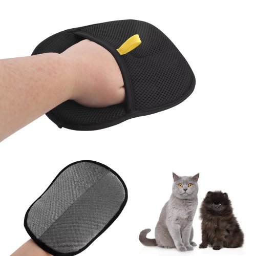 Doppelseitige Fellpflegehandschuhe – wiederverwendbarer Entferner für Tierhaare an Haustieren und Teppichen