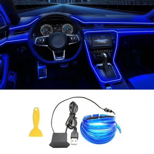 Striscia LED per interno auto 5 m – Nastro neon USB flessibile, luce ambiente decorativa DIY, atmosfera party