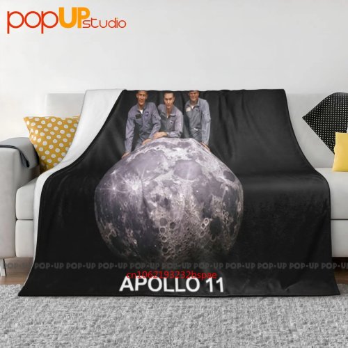 Apollo 11 Ultra-Soft Blanket — Buzz Aldrin, Michael Collins & Neil Armstrong Quilt/Throw for Bed & Sofa