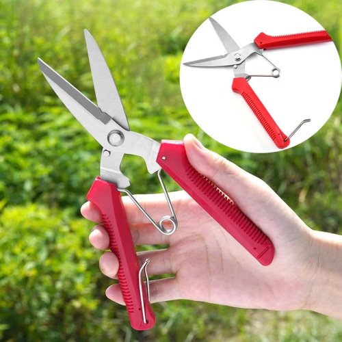 Gunting pangkas 190 mm kepala lurus, baja tahan karat, pegangan anti-selip – Untuk bonsai & rumah