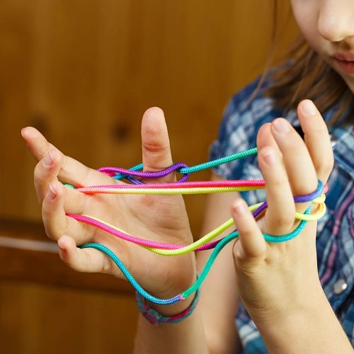 Класична гра з ниткою «Cat's Cradle» — райдужна, 165 см, нееластична